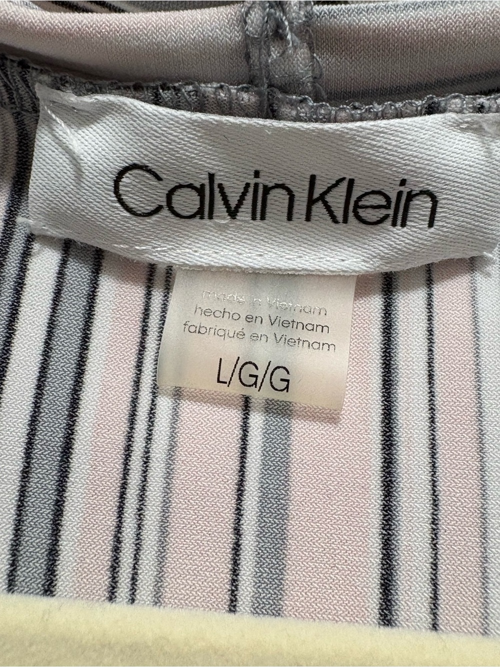 Calvin Klein Pink Striped Sleeveless V-Neck Blouse Top XL Like New - Picture 3 of 9